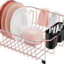 Small in Sink Dish Drying Rack - Stainless Steel for RV Kitchen | Compact Design, Rust-Resistant, Angled Corners Fit Square & Round Sinks, Removable Utensil Holder, Cup Hooks, 13.1"W x 14.4"L