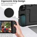 BHGift for Switch 2 Grip Case (2025), Upgraded Slim Switch 2 Dockable Protective Case, Console Hard Cover Like a Real Gamepad for Handheld, Shockproof and Scratchproof, Black