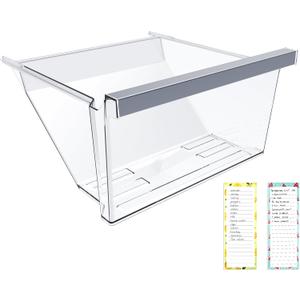 UPGRADED W11162446 Refrigerator Crisper Drawer Compatible with Whirlpool Refrigerator Drawer W11162446 Whirlpool Crisper Drawer Replacement Parts WRS325SDHZ08 WRS321SDHZ01 WRS315SDHM08 Fridge Drawer