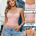 Avidlove Lace Camisole Tops Women Crop Top Ruched Tank Going Out Sexy Spaghetti Strap Cami Bralette