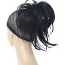 Lydell Adjustable Messy Style Ponytail Hair Extension Synthetic Hairpiece with Jaw Claw (Natural Black)