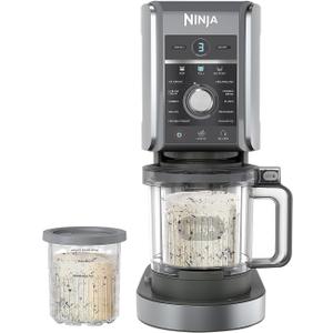 Ninja CREAMi Deluxe Treat Maker, Ice Cream and Frozen Desserts, Sorbet, Milkshakes, Yogurt and More, 11-in-1 Programs, XL Capacity, Includes Two 24-oz Family-Size Tubs, Silver, NC501