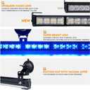 Xprite 31.5 Inch Blue LED Traffic Advisor Strobe Light Bar, 21 Flashing Patterns w/Suction Cup Mount, Windshield Deck Emergency Warning Lightbars for Police Volunteer POV Vehicles Trucks SUV UTV