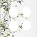 Sage Green Eucalyptus Watercolor Flower Leaves Plant Boho Floral Outlet Covers 2-Gang Duplex Decorative Light Switch Cover Plate Gfci Wall Plate Receptacle Switch Plate Covers Bathroom Decor