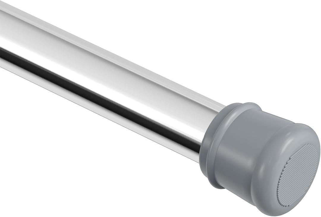 Shower Curtain Rod 56-104 Inch, 1"Diameter Spring Long Adjustable Tension Curtain Rods for Bathroom Windows Closet No Drilling No Rust, Silver (56-104Inch)