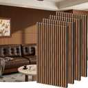 4 Pack Wood Panels for Wall - 47.2"×23.6" Wood Slat Acoustic Panels for Wall, Soundproof Panels, 3D Fluted Panels for Interior Wall Decor (Walnut)
