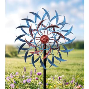 4 Layer Wind Spinner Outdoor Metal, 13" Kinetic Wind Spinner for Yard and Garden, Decorative Metal Yard Art for Lawn or Patio