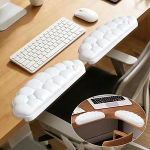 2 Pcs Desk Arm Rest,Memory Foam Elbow Padding Support for Wrist & Forearm,Ergonomic Design for Long-Hour Work,No Slip Elbow Rest Desk Edge Pad for Typing Work & Gaming (White)