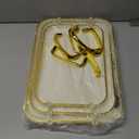 JEESA Set of 3 Serving Platters with Handles 16.5/15/13.2 Inch Large Party Serving Trays, Reusable Rectangular White Plastic Trays for Food, Dinner, Cookie, Cake, Turkey, Cheese, Fruit, Appetizer