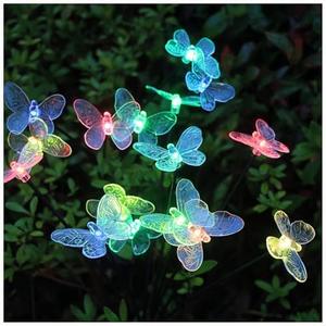 BAIRAYEN Solar Garden Lights Outdoor Waterproof 2 Pack 16 LED Decorative Color Changing Swaying Butterfly Lights Garden Decor Stakes for Outside Yard Pathway Lawn Grave Decor