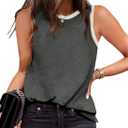 EVALESS Tank Tops for Women 2026 Spring Summer Outfits Cute Polka Dots Sleeveless Tops Loose Fit Shirts (Gray, S)