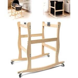 Movable and Rocking Wooden Bassinet Stand