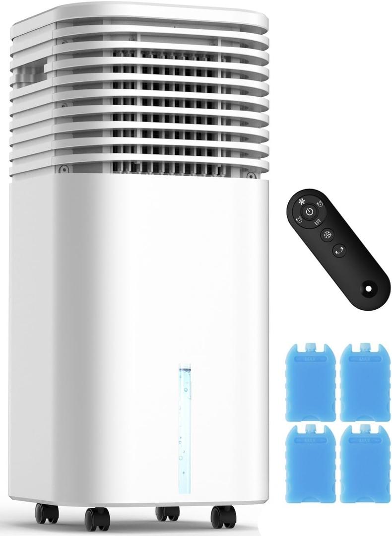 FANCOLE Windowless Portable Air Conditioners with 4Modes & 3Speeds, 15H Timer for Smart Auto-off, 2Gal Tank for 20H Cooling, Evaporative Air Cooler 17 FT Remote, 120 Swing Swamp Cooler No Hose Needed