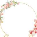chamvis Round Backdrop Stand, Arch Backdrop Stand Metal Balloon Arch Stand Wedding Arch Photo Background: for Wedding Baby Shower Birthday Party Supplies Decorations
