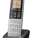 Panasonic Compact Cordless Phone with DECT 6.0, 1.6" Amber LCD and Illuminated HS Keypad, Call Block, Caller ID, Multiple Display Languages  1 Handset  KXTGB810S (Black/Silver)