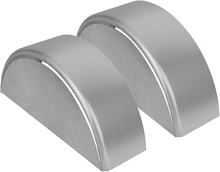 Steel Round Single Axle Trailer Fenders with Back Plate – Fits 14” to 16” Wheels – 32" x 9" x 15" – Made in USA (2 Pack)