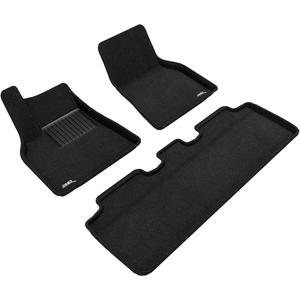 3D MAXpider Custom Fit Elegant Floor Mat (Black) Compatible with Tesla Model Y 5-Seat 2020 - Full Set