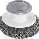Onewly 24Pack Steel Wool Scrubber with Handle, Stainless Steel Scrubber for Cleaning Cast Iron, Dishes, Stock Pots, Pans, Griddles, Grills