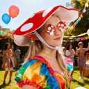 Mushroom Hat Renaissance Elf Ears Glasses Medieval Toadstool Costume Accessories Halloween Forest Fairy Elf Fantasy Outfit