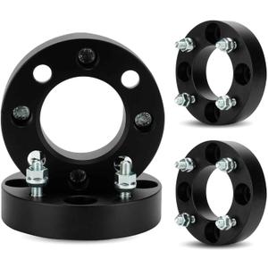 4x110 1in Wheel Spacers, Forged 4 Lugs Wheel Adapters, Fit for Suzuki /Yamaha /Kawasaki /Foreman 400 450 500, for Rancher 350 400 420 Rincon 650 680 FourTrax 300 350, 76mm Bore M10x1.25 Studs 4pcs