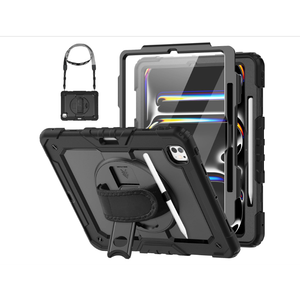 HXCASEAC for iPad Pro 13 Inch Case (M5/M4) 2025/2024,Shockproof Design with Pencil Holder, Protector, Rotating Stand, Hand Strap, Heavy Duty Protective iPad Pro13 Cover A3360 A3361 A2925 A2926,Black