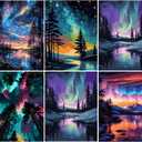 6 Pack Paint by Numbers Kit for Adults-Aurora Adult Paint by Number Kits on Canvas for Beginners,Nature Scenery DIY Acrylic Number Painting Kits for Home Wall Decor Gift 11.8x15.7Inch (Without Frame) (YH01583)