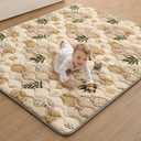 Blissful Diary Baby Play Mats for Floor, 71x59 Inch Extra Thicker & Large Soft Cushioning Foam Playmats for Babies and Toddlers, Foldable Washable Baby Crawling Mat for Playpen, Earth Tones Design Earth Tones, 71" X 59"