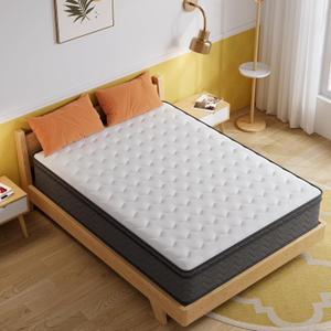 Full Mattress, 14 Inch Innerspring Hybrid Mattress in a Box, Individually Pocket Coils for Motion Isolation & Cool Sleep, Queen Bed for Back Pain,CertiPUR-US,100 Nights Trial
