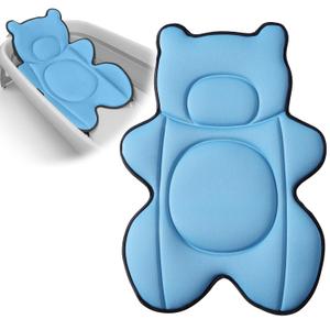 Infant Baby Bath Cushion,Fits Inside Most Baby Bathtubs, Breathable Soft Baby Bath Support Seat,Baby Bath Pad Bath Pillow for Bathtub,Newborn Bath Mat with 4 Suction Cups (Blue)