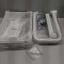 LEHOM 3 Tier Rolling Storage Cart, Metal Trolley Utility Cart with Wheels & Hooks, Easy Assembly Organizer Storage Cart for Bathroom Kitchen Office Bedroom