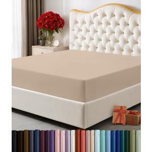 Utopia Bedding Full Fitted Sheet - Bottom Sheet - Deep Pocket - Soft Microfiber - Shrinkage and Fade Resistant - Easy Care -1 Fitted Sheet Only (Beige)