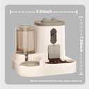 Two-in-One Upgraded Gravity Pets Feeder and Water Dispenser Combo Set, Pet Cat Dog Automatic Feeder and Water Dispenser for Small and Medium Pets Cats Dogs, Large Capacity & Washable (Gray)