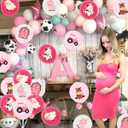 36pcs Pink Farm Animal Balloons Girls, 12 Inch Cow Sheep House Pig Car Donkey Latex Balloons Farm Animal Birthday Party Supplies Pink Farmhouse Baby Shower Decorations for Kids Barnyard Themed Party