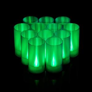 LANKER Flameless Candles, Battery Operated LED Pillar Candles, D1.5 x H3 inch, Romantic Flickering Green Light, Set of 12 (Green) LANKER Flameless Candles, Battery Operated LED Pillar Candles, D1.5 x H3 inch, Romantic Flickering Green Light, Set of 12 (Green)