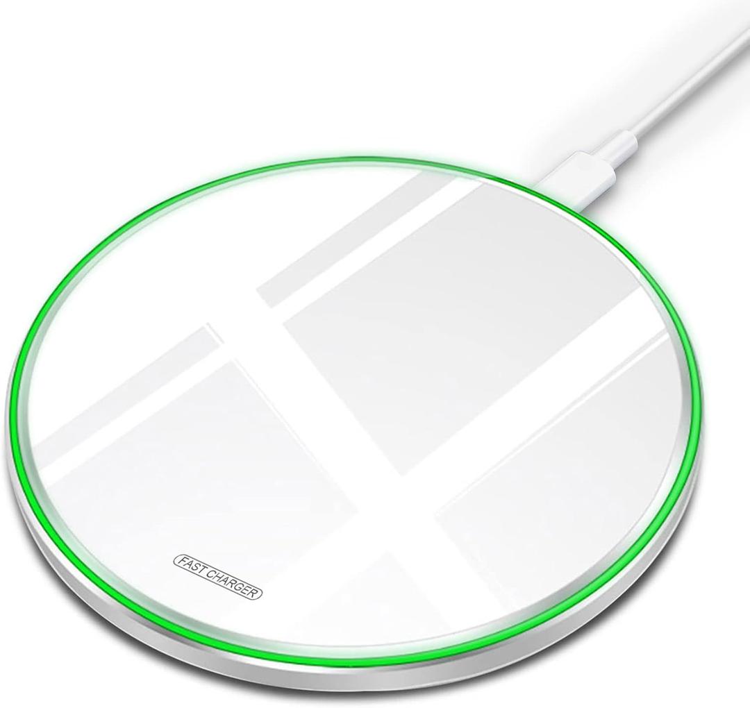 Fast Wireless Charger,20W Max Wireless Charging Pad Compatible with iPhone 17/17 Pro/17 Pro Max/17 Air/16/15/14/13/12/X,AirPods;FDGAO Induction Charge Mat for Samsung Galaxy S25/S24/S23 (20W-Mirror White)