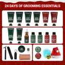 Advent Beauty Calendar for Adults 2025 Rinse & Robust Beard Care Kit Christmas Gifts for Men Skincare Beauty Advent Calendar for Men Christmas 24 Days Countdown Calendar Beard Care Grooming (Red)