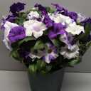 MARTINE MALL Artificial Flowers for Outdoors, 1 Potted Realistic Fake Outdoor Flowers, UV Resistant Silk Petunia Flower for Outside Look Real Faux Flower Plants in Pot for Porch Garden Decor, 20''