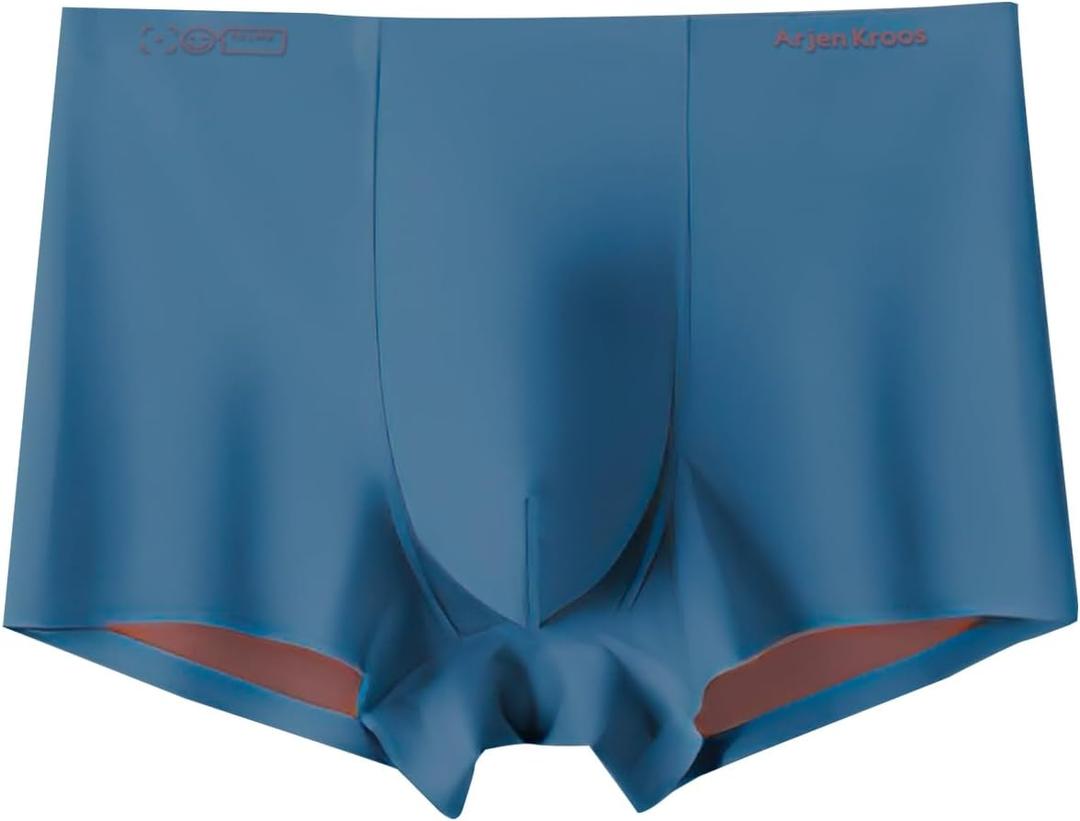 Arjen Kroos Men's Ice Silk Boxers Briefs Seamless Trunk Underwear with Pouch Double Sided Breathable Modal Underpant (XXL)