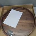 20 Inches Extra Large Round Black Walnut Wood Ottoman Tray with Handles, Serve Tea, Coffee or Breakfast in Bed, Classic Circular Wooden Decorative Serving Tray