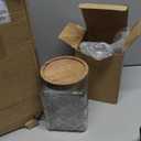 Gerrii 5 Pcs Vintage Glass Food Storage Containers 17/24/34 oz Glass Jar with Lid Airtight Candy Food Canisters for Kitchen Counter Pantry Coffee Beans(Clear,Begonia Round)