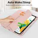 Case for iPad Pro 12.9 Inch 6th/5th/4th/3rd Generation with Pencil Holder, Smart Stand Cover with Soft TPU Back for iPad 12.9 Pro Case (2022/2021/2020/2018), Auto Sleep/Wake, Light Pink