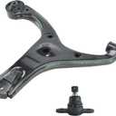 TRQ Front Right Lower Control Arm with Ball Joint Set Passenger Side Compatible with 2006-2011 Hyundai Accent Kia Rio Rio5