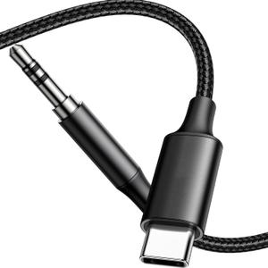 Type C to 3.5mm Audio Aux Cable, USB C to Aux Cord for Car, USBC Headphone Jack Male Cord Car Auxiliary Cable USB C for Apple iPhone 16e 16 Pro Max, Android Samsung Galaxy Google Pixel Speaker Wire