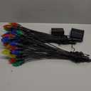 Newhale Set of 8 C7 Solar Christmas Decorations, 8 Modes Vintage Swaying Garden Lights, Outdoor Pathway Solar Christmas Stake Lights, Upgraded Base on Firefly Light for Lawn Decor, Multicolor