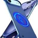 Magnetic Slim Case Fit for iPhone Air Phone Case 6.5"(2025) Ultra-Thin Lightweight Durable Frameless Matte Hard for MagSafe Cover Case with Pull Ring Shockproof Non Slip Rope-Blue