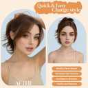 Clip in Bangs Real Human Hair, Human Hair Clip in Bangs, Middle Part HairPieces, No Tangle & Smooth, 11g #02 Dark Brown