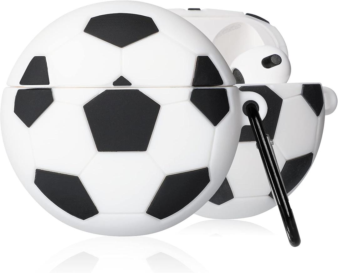 Mulafnxal Case for Airpods 3 3rd Generation Cute Soft Silicone 3D Funny Fun Character for Air pod 3 (2021) Cover Fashion Designer Skin Cartoon Cases (Football)