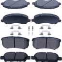 Replacement for Front Rear Brake Pads Ceramic CHRYSLER 200 2011/2012/2013/2014,SEBRING 2007/2008/2009/2010, DODGE AVENGER 2008-2014, COMPASS 2007-2017, PATRIOT 2007-2017 (D866,D1037)