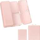 FYY 2 Pcs Daily Pill Organizer, 7 Compartments Portable Pill Case Travel Pill Organizer,[Folding Design] Pill Box for Purse Pocket to Hold Vitamins,Cod Liver Oil,Supplements and Medication-Pink (Large (1 Piece), Small (1 Piece))