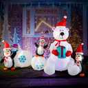 Inflatable Christmas Decorations, SHDEJTG 10FT Snowman Polar Bear Snowball Blow Up Christmas Decorations Outdoor with Colorful Rotating LED Lights, Giant Inflation for Xmas Indoor Lawn Garden